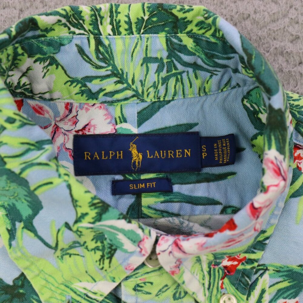 Ralph Lauren Shirt Mens Small Slim Fit Multicolor Floral Hawaiian Button Down - Picture 5 of 11